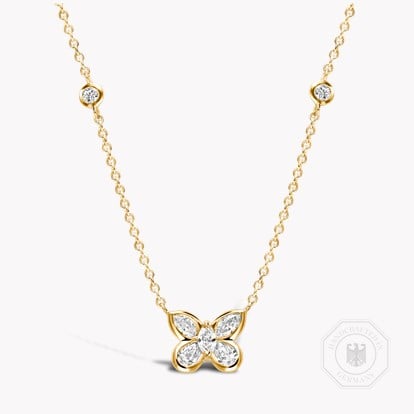 Butterfly Diamond Pendant 0.41ct in Yellow Gold