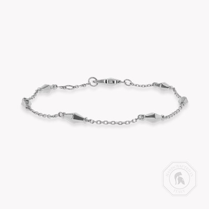 Mini-Cleopatra Gold Faceted Barrel Link Chain Bracelet