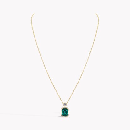 Cushion Cut 4.24ct Burmese Lagoon Tourmaline and Diamond Pendant
