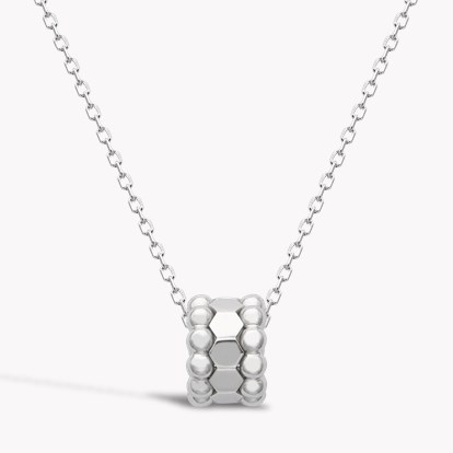 Bohemia Three Row Hexagonal Polished Pendant in 18ct White Gold