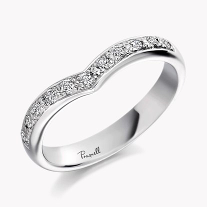 Round Brilliant Cut Diamond V-Shape Ring 0.28ct in Platinum