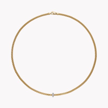 FOPE Prima 0.18ct Diamond Necklace in 18ct Yellow Gold