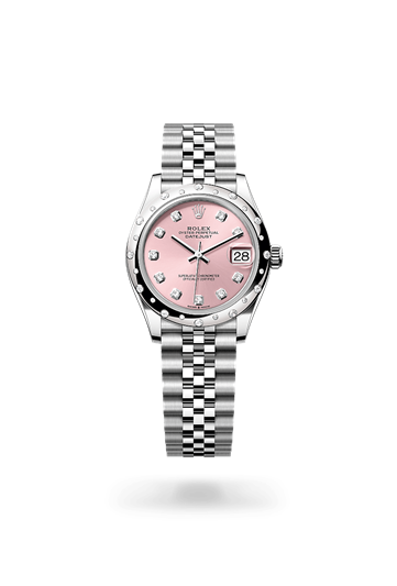 Datejust 31 * Oyster, 31 mm, Oystersteel, white gold and diamonds with a Pink set with diamonds Domed, set with diamonds bezel and Jubilee, five-piece links bracelet