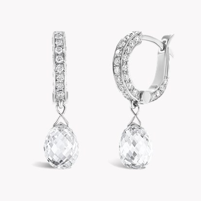 Briolette Diamond Drop Earrings 3.40cts in Platinum