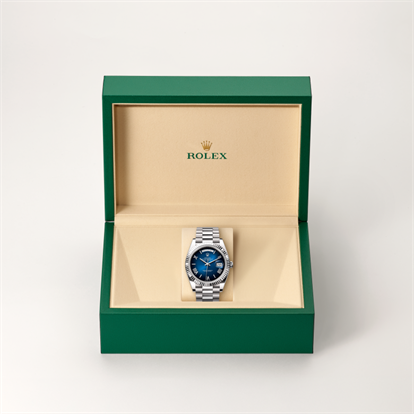 Day-Date 40, Oyster, 40 mm, white gold watch inside presentation box