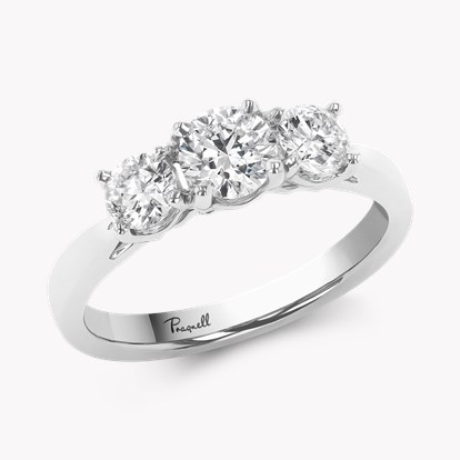 Trilogy 1.01ct Brilliant Cut Diamond Three Stone Ring in Platinum