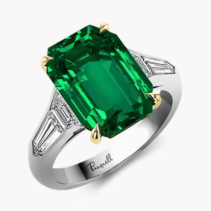 Masterpiece 5.55ct Colombian Emerald and Diamond Solitaire Ring in Platinum