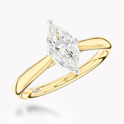 Classic 0.90ct Diamond Solitaire Ring in 18ct Yellow Gold and Platinum