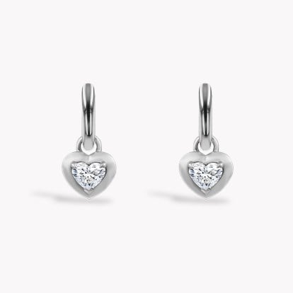Skimming Stone Heart Shaped 1.00ct Diamond Drop Earrings