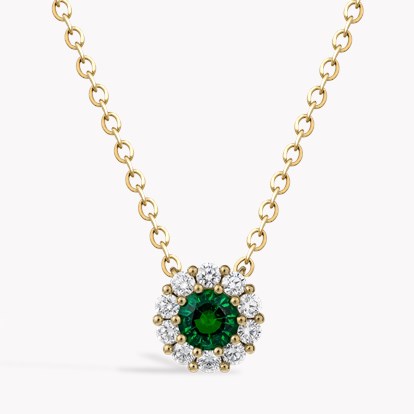 Brilliant Cut 0.52ct Emerald and Diamond Pendant