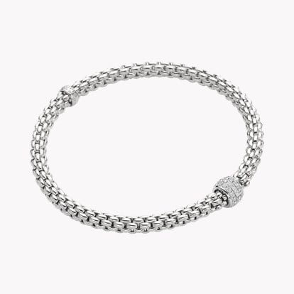 Fope Flex-it Solo 0.29ct Diamond Bracelet in 18ct White Gold