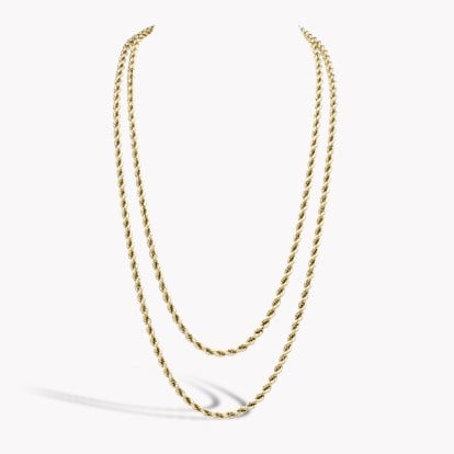 110cm Rope Style Necklace in Yellow Gold