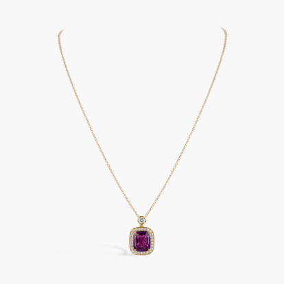 Antique Cushion Cut 5.052ct Madagascan Sapphire and Diamond Pendant