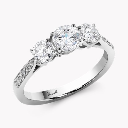 Duchess 0.99ct Diamond Three Stone Ring - 2.5mm Width in Platinum