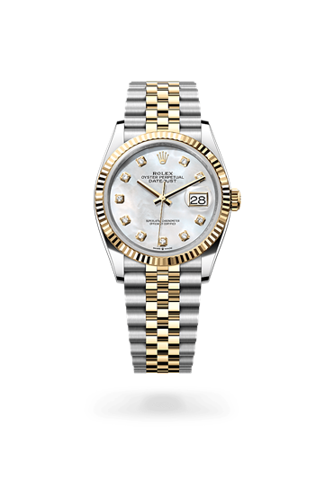 Datejust 36 * Oyster, 36 mm, Oystersteel and yellow gold with a Slate Fluted bezel and Jubilee, five-piece links bracelet