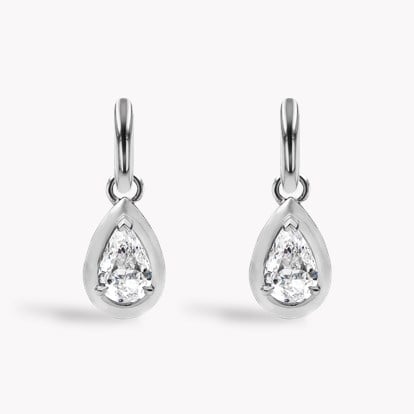 Skimming Stone Pear Shaped 1.80ct Diamond Drop Earrings