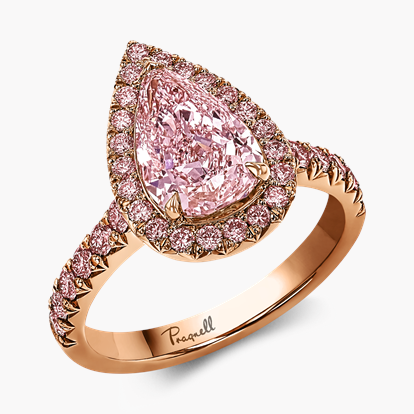Masterpiece Celestial 2.01ct Pearshape Light Pink Diamond Cluster Ring in 18ct Rose Gold