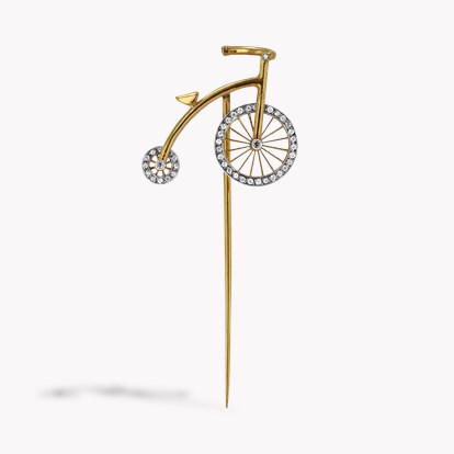 Victorian Diamond Penny-Farthing Stick Pin