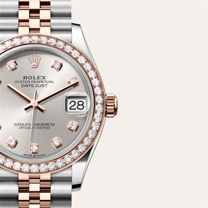 Datejust 31, Oyster, 31 mm, Oystersteel, Everose gold and diamonds watch