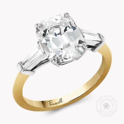 Regency 3.09ct Step Cut Diamond Ring in 18ct Yellow and White Gold