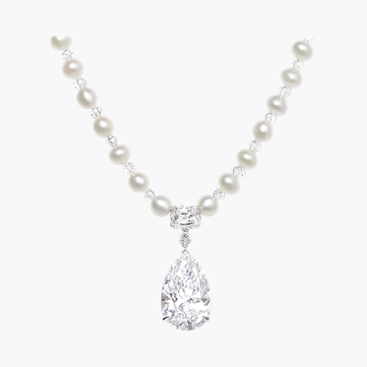 Masterpiece Diamond & Keshi Pearl Pendant 8.15ct in Platinum