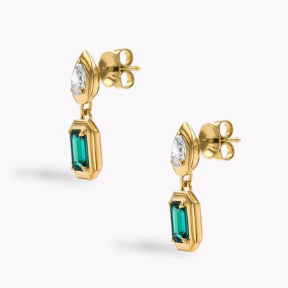 Skimming Stone 2.23ct Lagoon Tourmaline and Diamond Drop Earrings