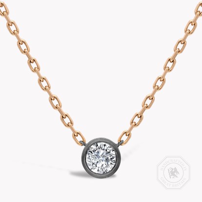 Legacy Old Cut Diamond Pendant 0.52ct in 18ct Rose & Blackened White Gold