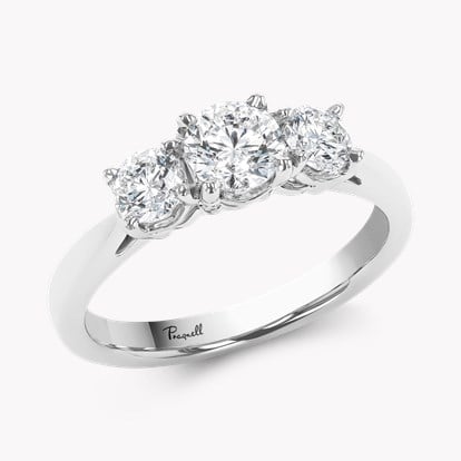 Trilogy 1.03ct Brilliant Cut Diamond Three Stone Ring in Platinum 