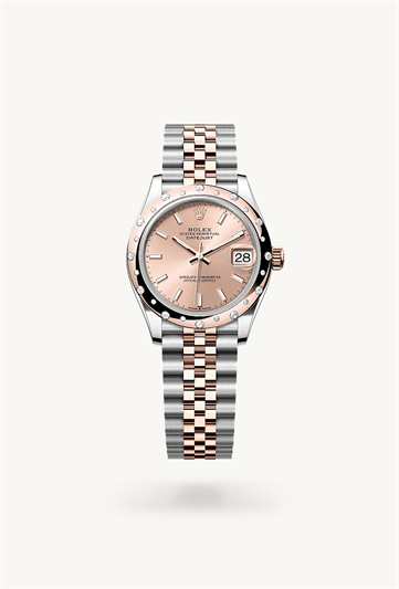 Rolex Datejust 31 Oyster, 31 mm, Oystersteel, Everose gold and diamonds