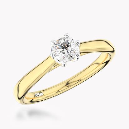0.30CT Diamond Solitaire Ring Yellow Gold and Platinum Gaia Setting
