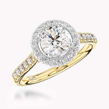 0.54ct Diamond Cluster Ring Yellow Gold and Platinum Celestial Setting
