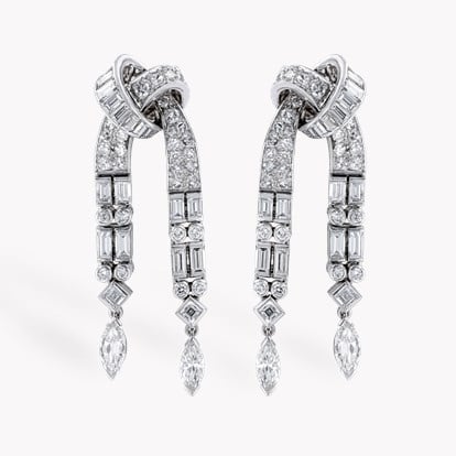 Art Deco diamond drop earring in Platinum