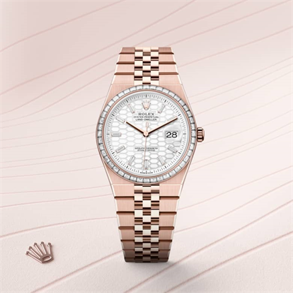 Land-Dweller 36, Oyster, 36 mm, Everose gold and diamonds watch