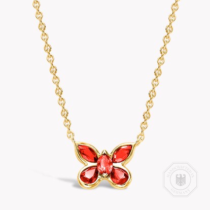 Butterfly Ruby Pendant Necklace