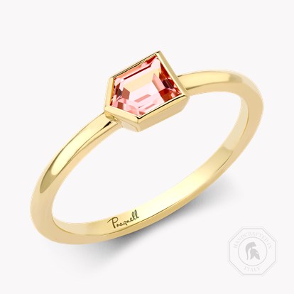 Lady Garden 0.42ct Pink Tourmaline Solitaire Ring in 18ct Yellow Gold
