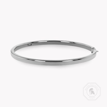 Plain Polished 4mm Square Edge Oval Bangle