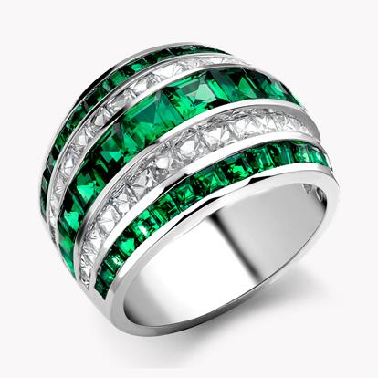 Manhattan Classic Emerald & Diamond Ring 5.26ct in Platinum