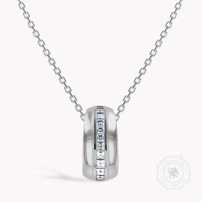 Manhattan 0.25ct Single Row Diamond Pendant in 18ct White Gold