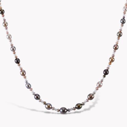 Natural Pearl and Diamond Necklace