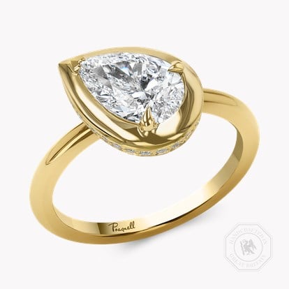 Skimming Stone Pear Shaped 1.00ct Diamond Ring