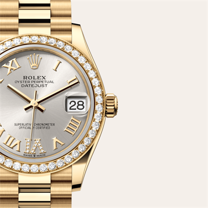 Datejust 31, Oyster, 31 mm, yellow gold and diamonds watch
