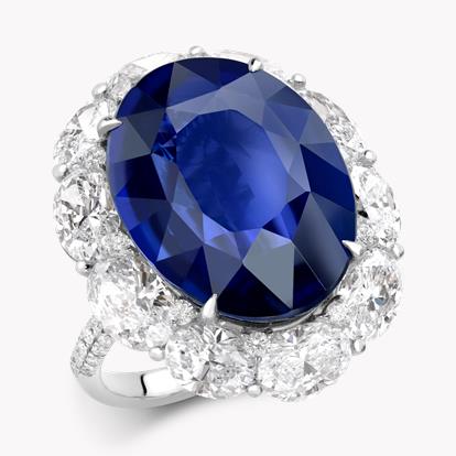 Masterpiece Sapphire & Diamond Ring 21.46ct in 18ct White Gold