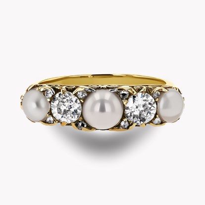 Victorian Pearl and Diamond Ring