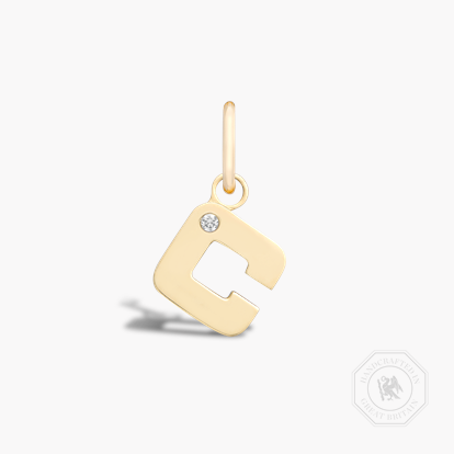 Letter C Diamond Pendant Charm