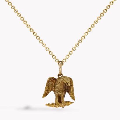 Victorian Perched Eagle Pendant in 14ct Yellow Gold