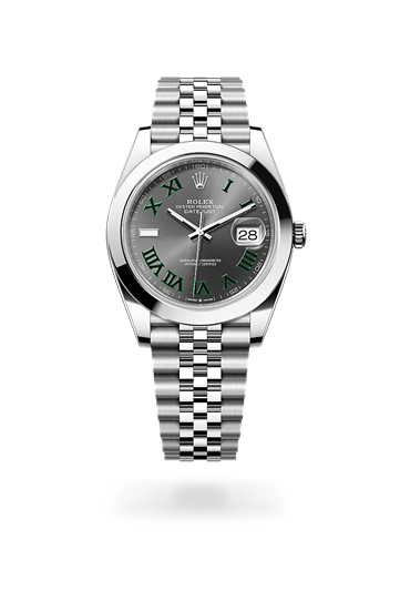 Datejust 41 * Oyster, 41 mm, Oystersteel with a Bright blue Smooth bezel and Oyster, three-piece solid links bracelet