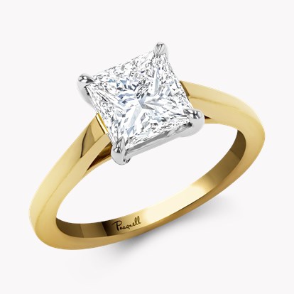 Princess Cut 2.01ct Diamond Ring in 18ct Yellow Gold and Platinum