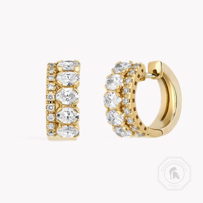 Oval & Brilliant Cut 1.75ct Diamond Hoop Earrings