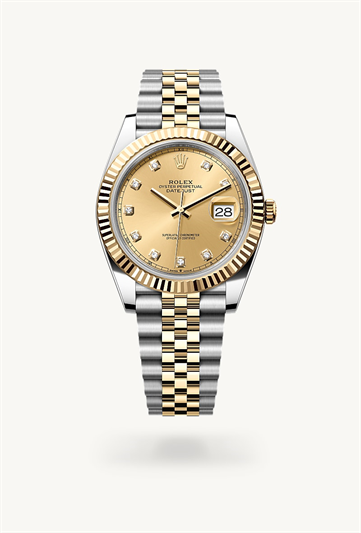 Datejust 41 * Oyster, 41 mm, Oystersteel and yellow gold with a Slate Fluted bezel and Oyster, three-piece solid links bracelet