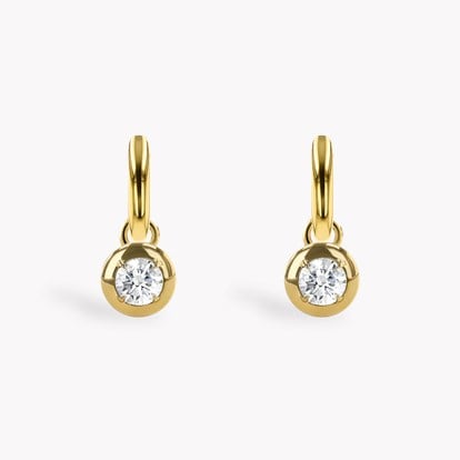 Skimming Stone 1.00ct Botswana Diamond Drop Hoop Earrings